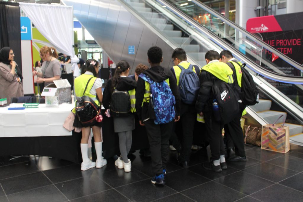 Pupils at the BRC stand