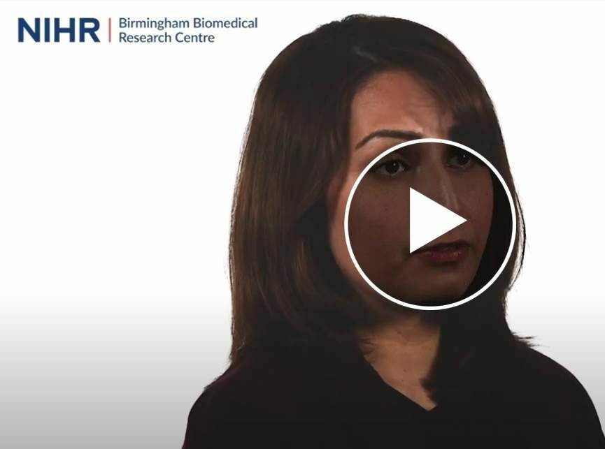 Still image from video featuring Dr Sheeba Khan, Clinical Research Fellow at the BRC