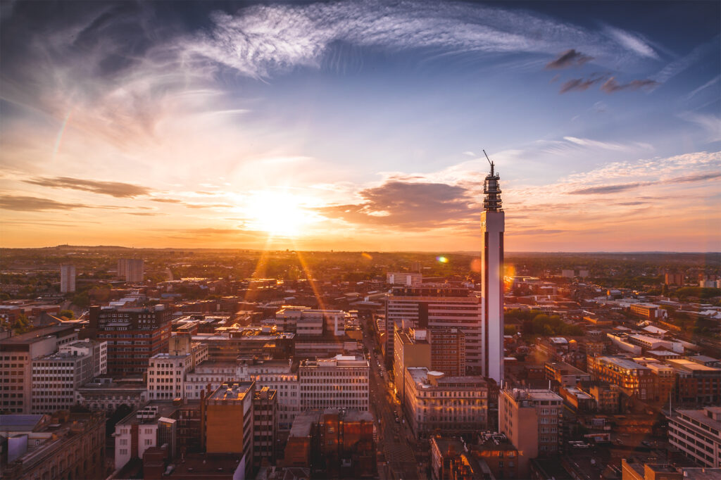 Birmingham City Centre Aerial Sunset -Ross Jukes