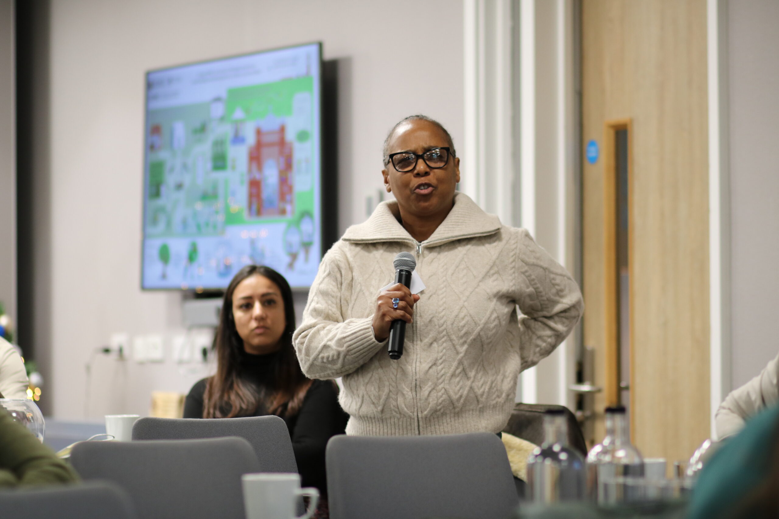 Attendee asking a question