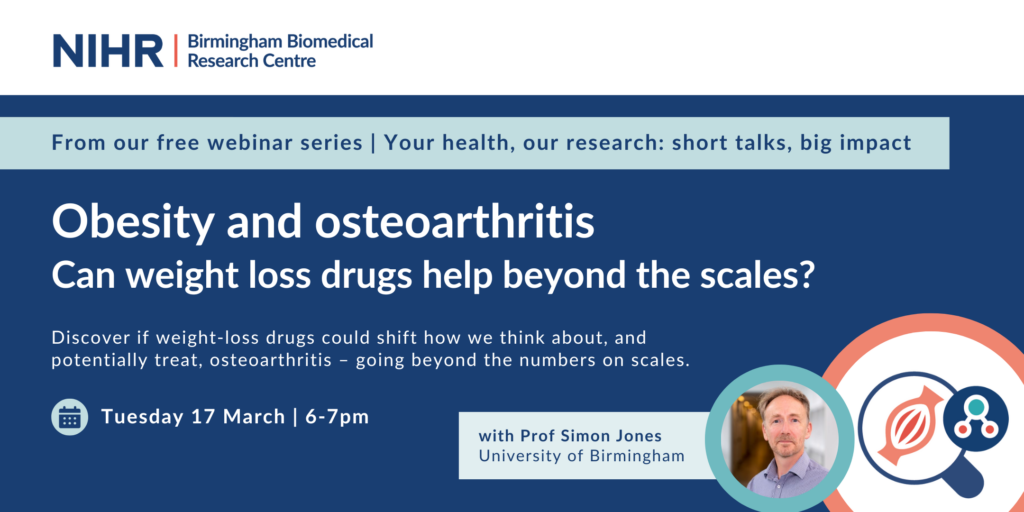 Picture of Prof Simon Jones with webinar details as found on webpage