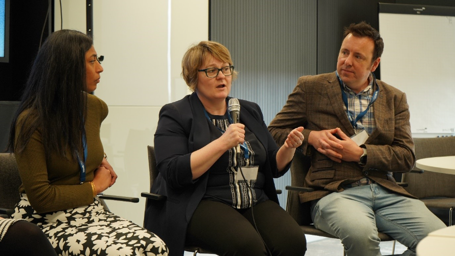 Vicki Day, Eliot Marston and Ameeta Retzer engaging in panel discussion