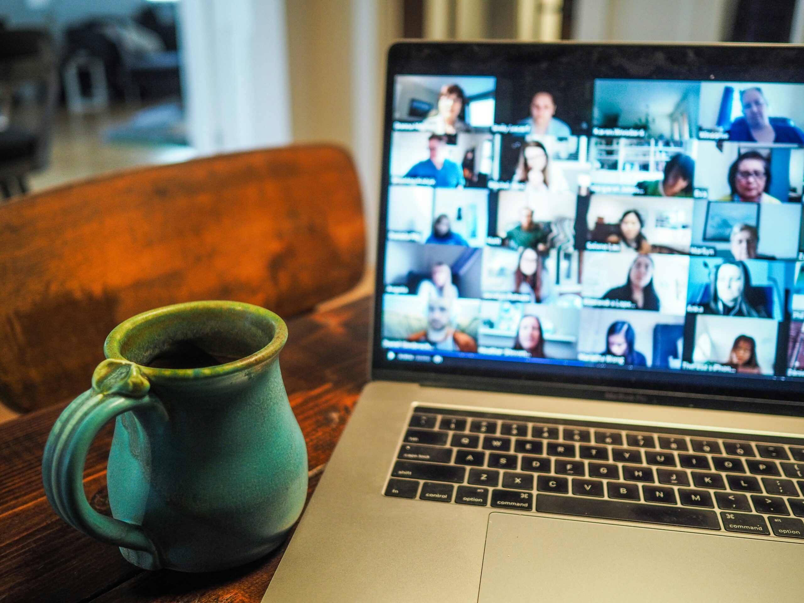laptop of someone attending a webinar